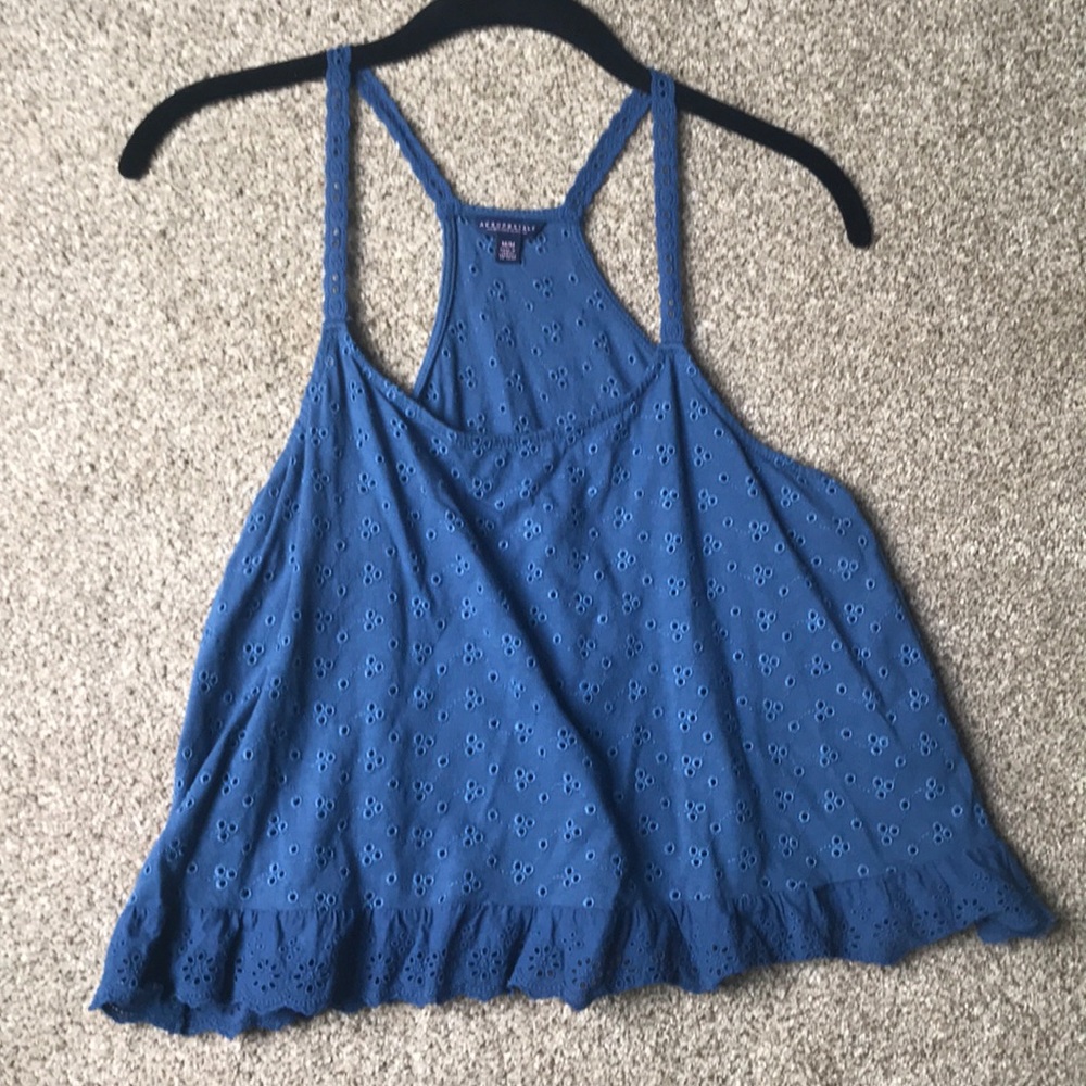 Blue Ruffle Tank - Picture 3 of 4